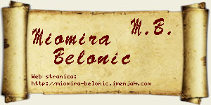 Miomira Belonić vizit kartica